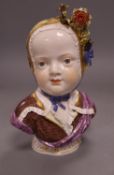 A 19th century Meissen bust of a Bourbon child, height 25cmCONDITION: The top section of the