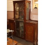 An early 20th century inlaid mahogany display cabinet, W.135cm, D.36cm, H.174cm