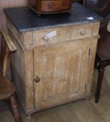 A small 19th century pine washstand, W.60cm, D.40cm, H.74cm