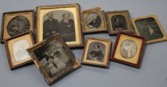 A collection of nine 17th - 19th century ambrotypes