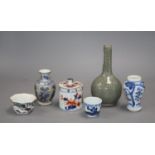 Six various pieces of Chinese ceramics including a crackleglaze bottle vase, height 16cmCONDITION: