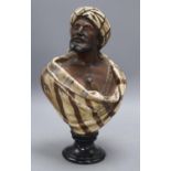 A painted composition bust of an Arab man, height 35cm