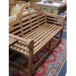 A teak Lutyens-style garden bench, W.168cm, D.50cm, H.105cmCONDITION: New condition