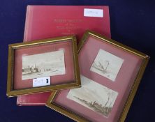 John Varley, three sepia sketches and a book