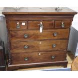 The upper portion of a George III mahogany tallboy, W.110cm, D.54cm, H.105cm