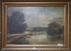 James Isiah Lewis (1860-1934), oil on canvas, Richmond Bridge, signed, 50 x 75cmCONDITION: Canvas