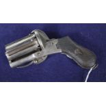 A 19th century Belgian pepper box revolver by McVers