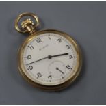 An Elgin gold plated pocket watch.