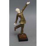 An Art Deco bronze and ivory figure of a dancer, 20.5cmCONDITION: There is a large crack running