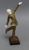 An Art Deco bronze and ivory figure of a dancer, 20.5cmCONDITION: There is a large crack running