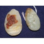 Two jade pebble carvings