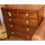 A Regency mahogany five drawer chest, W.108cm, D.51cm, H.108cmCONDITION: There is a water stain to