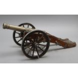 A model of a Louis XIV canon, overall length 44cm