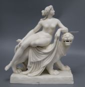 A parian group of Ariadne and the panther, height 36cmCONDITION: Two large chips to the base, one at