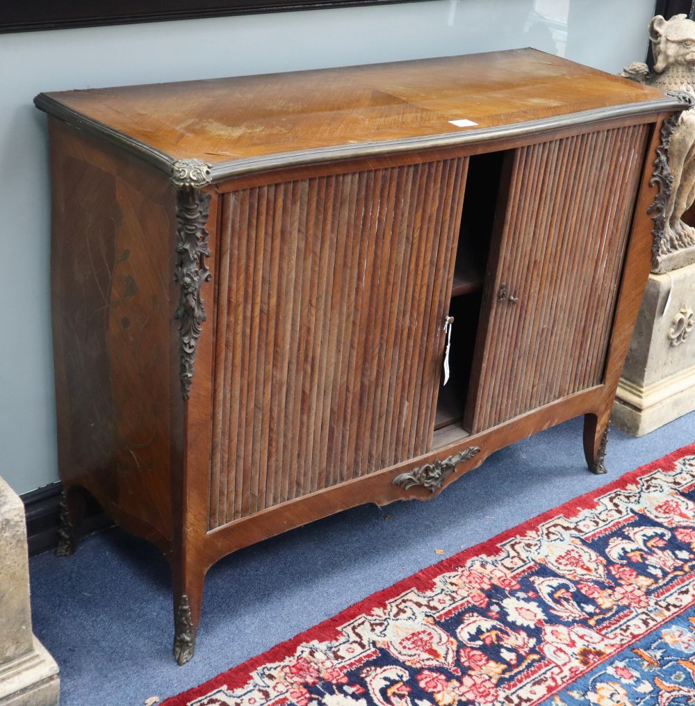 A French tambour cabinet, W.115cm, D.44cm, H.86cm