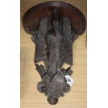 A 19th century Black Forest carved wood 'heron' wall bracket, H.40cm