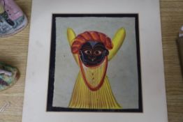 19th century Indian School, gouache on paper, Ganesa, Gana-Pati, Lord of the Ganas, inscribed in