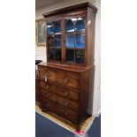 A George IV mahogany secretaire bookcase, W.109cm, D.57cm, H.225cm