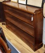 A Victorian mahogany open bookcase, W.155cm, D.30cm, H.91cmCONDITION: The top has minor marks and