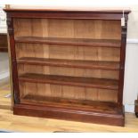 A Victorian mahogany open bookcase, W.122cm, D.28cm, H.117cm