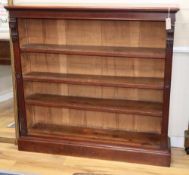 A Victorian mahogany open bookcase, W.122cm, D.28cm, H.117cm
