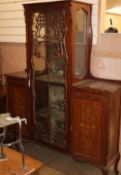 An early 20th century inlaid mahogany display cabinet, W.135cm, D.36cm, H.174cm