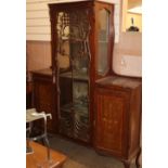 An early 20th century inlaid mahogany display cabinet, W.135cm, D.36cm, H.174cm