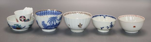 Six Chinese porcelain cups or tea bowls