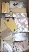 A collection of 19th century mother of pearl aide memoirs and card cases