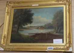 GM c.1900, oil on canvas, View in Sittingbourne, Kent, initialled, 22 x 32cmCONDITION: Original