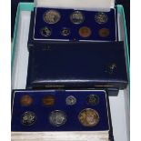 A group of South African seven coin boxed proof sets, 1 rand to 1 cent 1965, 66 67 68 69