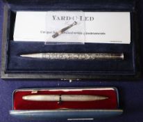 Two boxed yard-o-led silver pencils