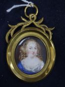 After J. Petetot, 19th century oil on ivory, Madamme Grignan