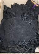 A fine 19th century black silk shawl, a net stole, various bobbin and machine trim