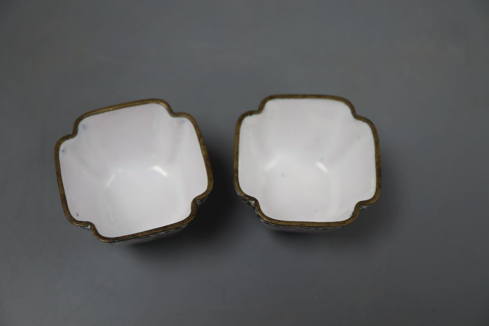 Two Canton enamel tea bowls, 19th century, height 3.5cm - Image 5 of 6