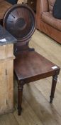 A William IV mahogany hall chairCONDITION: The seat has been re-glued with new blocks. The back is