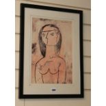 Sydney Horne Shepherd (1909–1993), ink and gouache, Female nude, signed, 37 x 26cmCONDITION: Good