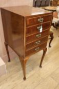 A mahogany five drawer music cabinet, W.44cm D.52cm H.99cm