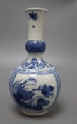 A Chinese blue and white bottle vase, height 22cmCONDITION: Typical minor flaws in manufacture,