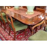 A mahogany twin pedestal dining table, (one spare leaf) L.216cm, D.94cm, H.71cm