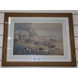 English School, watercolour, Naive view of Hastings, 1921, 25 x 38cmCONDITION: A little faded with