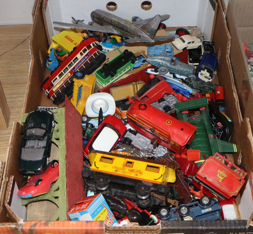 A quantity of toy cars etc