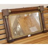A Victorian rosewood overmantel mirror, W.80 H.50cm