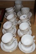 A Royal Worcester 'gold chantilly' part teaset