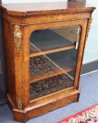 A Victorian walnut pier cabinet, W.85cm, D.36cm. H.106cmCONDITION: The top has 10 areas of