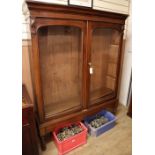 A Victorian mahogany bookcase cabinet on stand, W.158cm, D.34cm, H.175cm