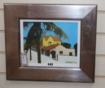 Charles Jamieson (b. 1952), 'Cienfuegos House', signed, oil on canvas, 20.5cm x 25.5cm