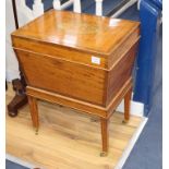 A Sheraton revival satinwood, marquetry and tulipwood banded cellaret, early 20th century, W.53cm,