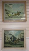 Doris Zinkeisen, two colour prints, Carriages beside the sea and In Town, 49 x 60cmCONDITION: Both