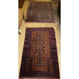 Two Belouch prayer rugs, larger 140 x 98cm